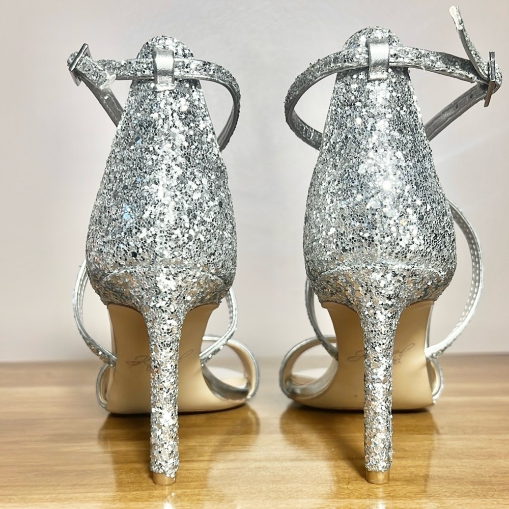 Badgley Mischka Strappy Glitter Heels - Picture 5 of 10